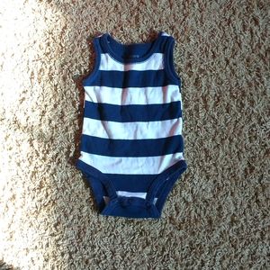 Navy Blue and white patterned tank top